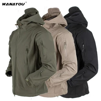 Зимние флисовые куртки с мягкой оболочкой, мужские походные тактические куртки, мужская уличная ветровка, Лыжная походная куртка L-3Xl