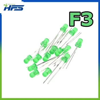 Зеленый светодиодный диод F3 3 мм 570-575 нм 1000 шт.