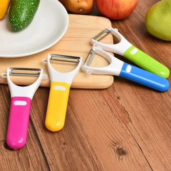  Нож для чистки овощей и дынь с лезвием из нержавеющей стали, Кухонный гаджет, нож для чистки фруктов, овощей и дынь, домашняя овощечистка для яблок, строгальный нож