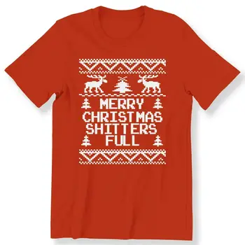  Футболка Merry Christmas Shitters Full Ugly Christmas Sweater из 100% хлопка
