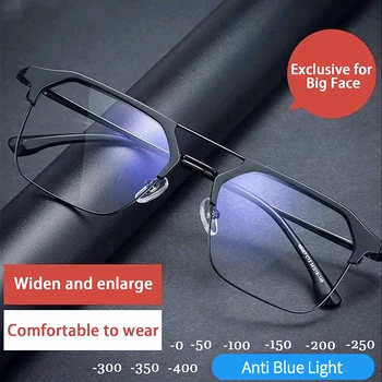  Очки с защитой от синего света 2023, мужские очки в стильной черной оправе в стиле ретро, прозрачные линзы 0 ~ -400 °