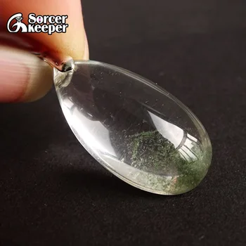  Настоящие натуральные минералы Рейки Зеленый фантомный кристалл кварца Исцеляющее ожерелье Подвеска Подарок на день рождения для изготовления ювелирных изделий OS189