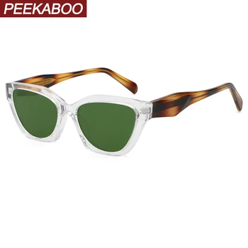  Солнцезащитные очки Peekaboo унисекс в квадратной оправе uv400 мужские солнцезащитные очки CP acetate cat eye для женщин зеленые коричневые мужские дропшиппинг 2024 г.
