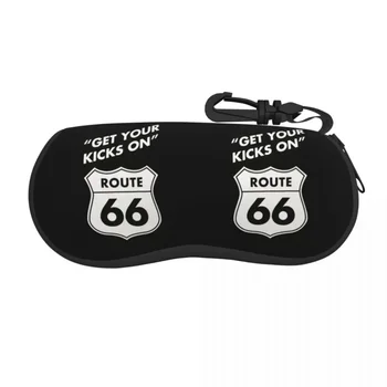  Получите удовольствие от футляра для очков Route 66 на заказ, модный футляр для очков на шоссе США, футляр для очков в виде ракушки, коробка для солнцезащитных очков